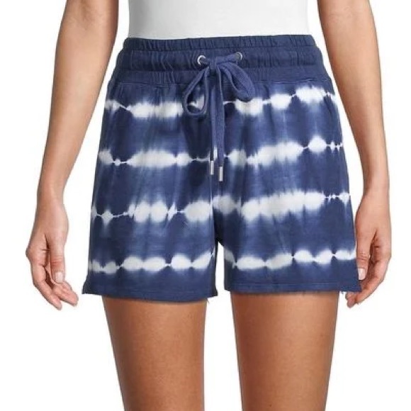 C&C California Pants - C&C California Athletic Shorts Blue and White Tie-Dye